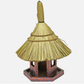 Artisan Hexagonal Thatched Bird Table – Red